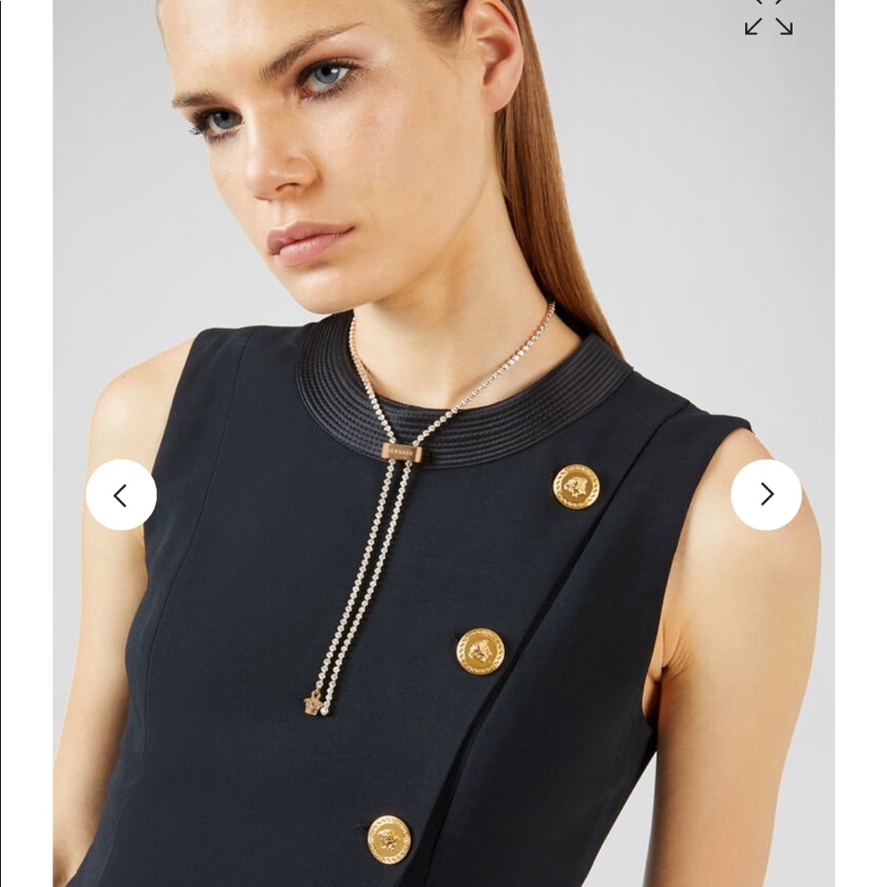 VERSACE Medusa Crystal Lavelier / Lariat Necklace